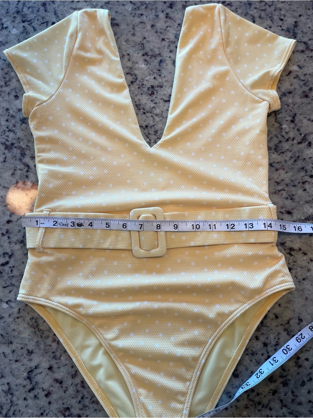 New Billabong X Salty blonde “Sundipped” cap sleeved one piece M retail $120 - Picture 4 of 7